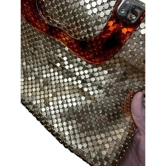 Womens Gold Sequins Detachable Strap Dual Top Handle Crossbody Handbag One Size - Picture 3 of 8